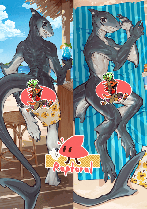 Shark Dakimakura Cover - Adult Naked