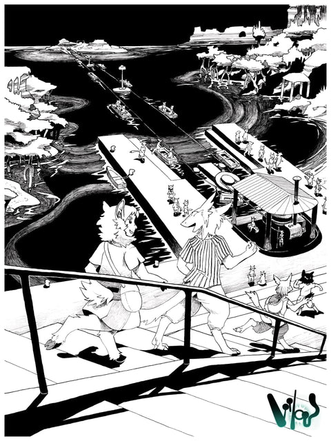 Mick Ono - "Way to the Ocean Shrine" - 10"x20" Smooth Matte Print - [FINAL SALE]